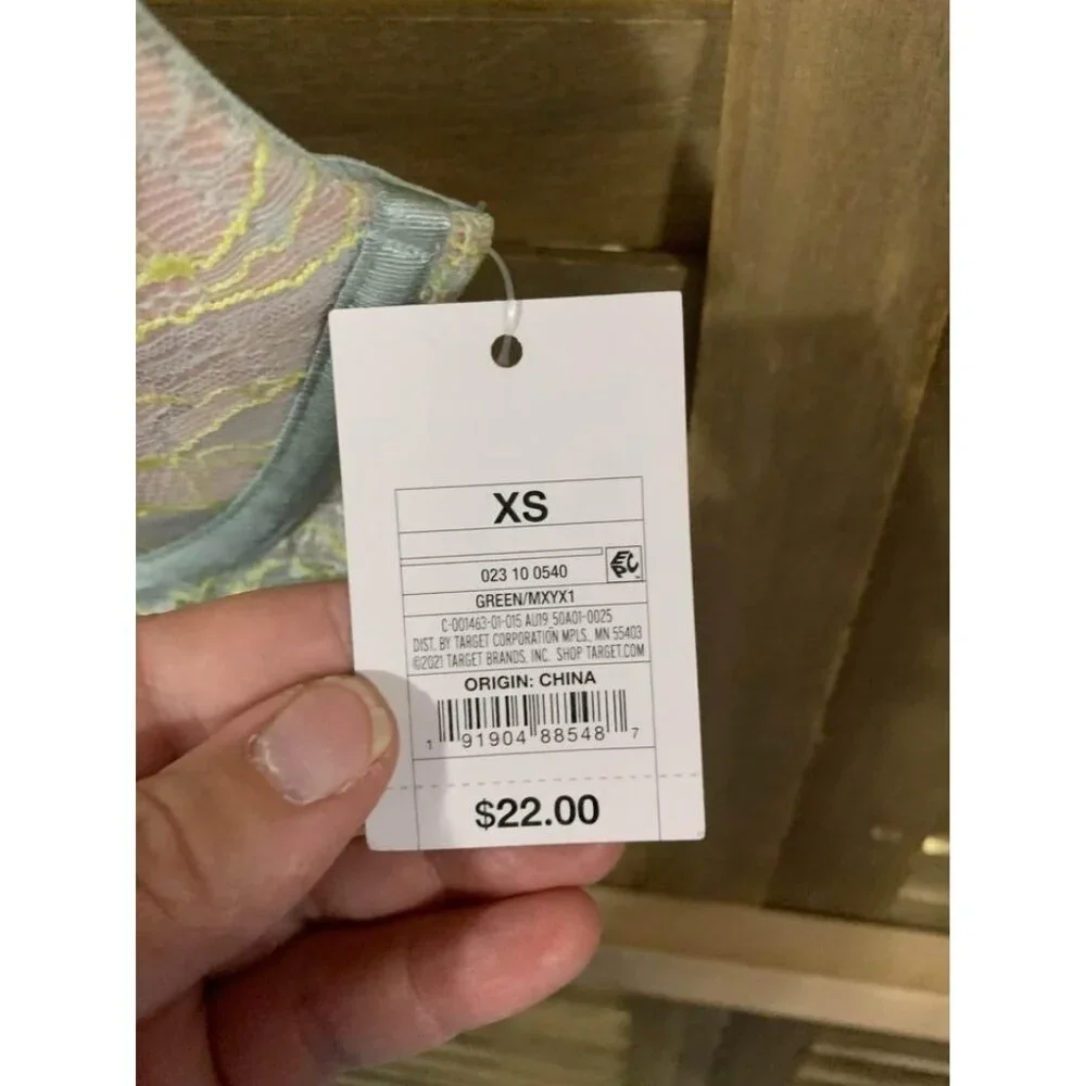 NWT Auden Lingerie Body Suit One Piece Underwear Sexy Women Size XS Blue Yellow - Picture 5 of 5